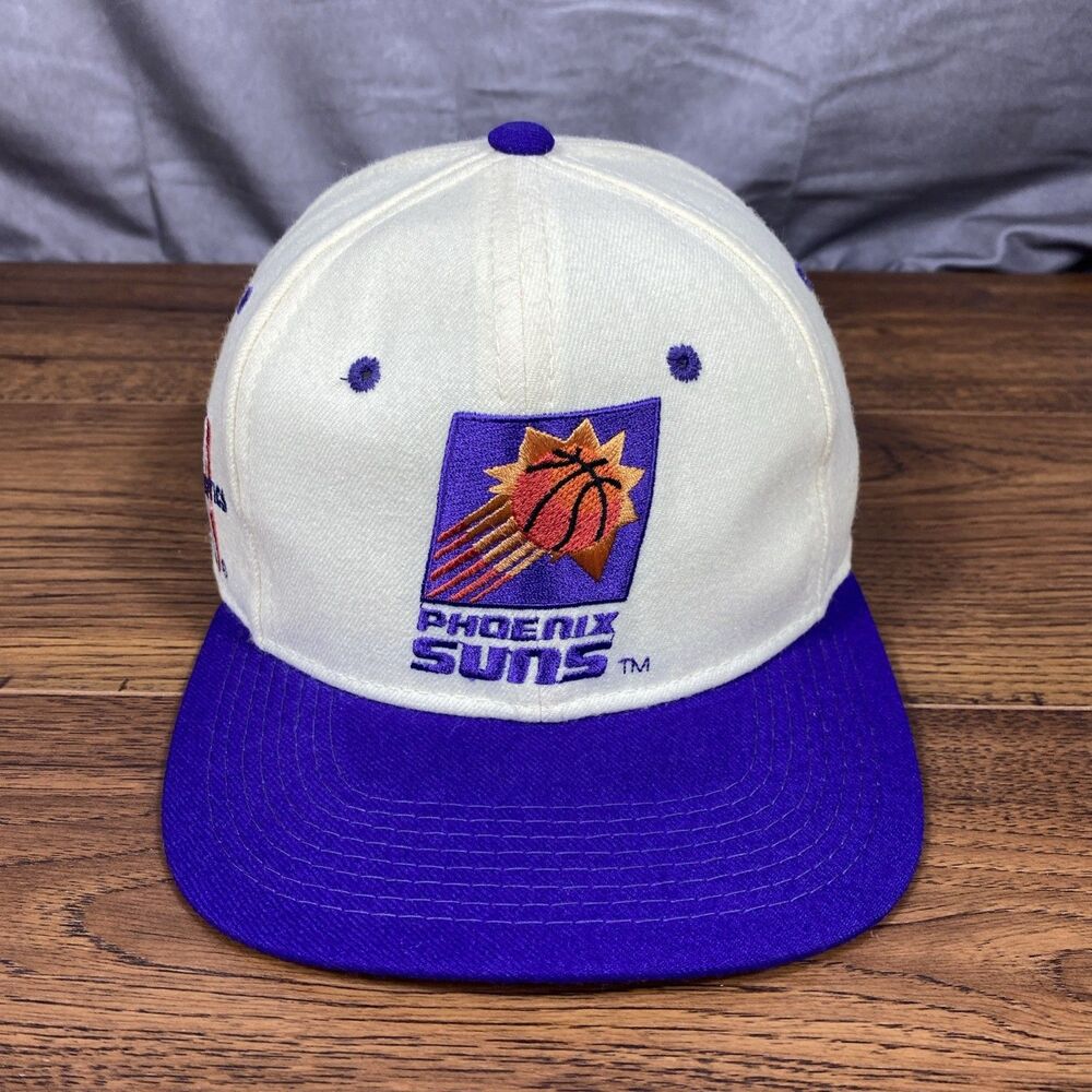 Vintage 90s Phoenix Suns Sports Specialties Script Fitted Hat NBA 100% wool Rare